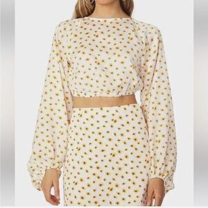 WeWoreWhat Ditsy Daisies Billow Sleeve Top